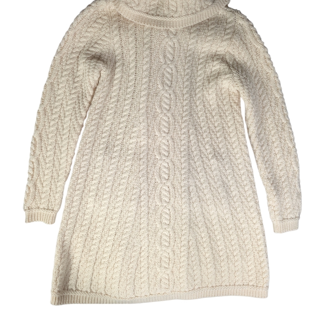 Inis Crafts Chunky Cream Wool  Longline Cardigan size - Picture 6 of 15